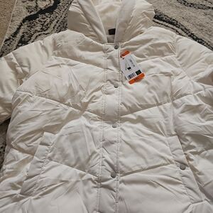 32 Degrees Women's White Hooded Puffer Jacket XXL NWT